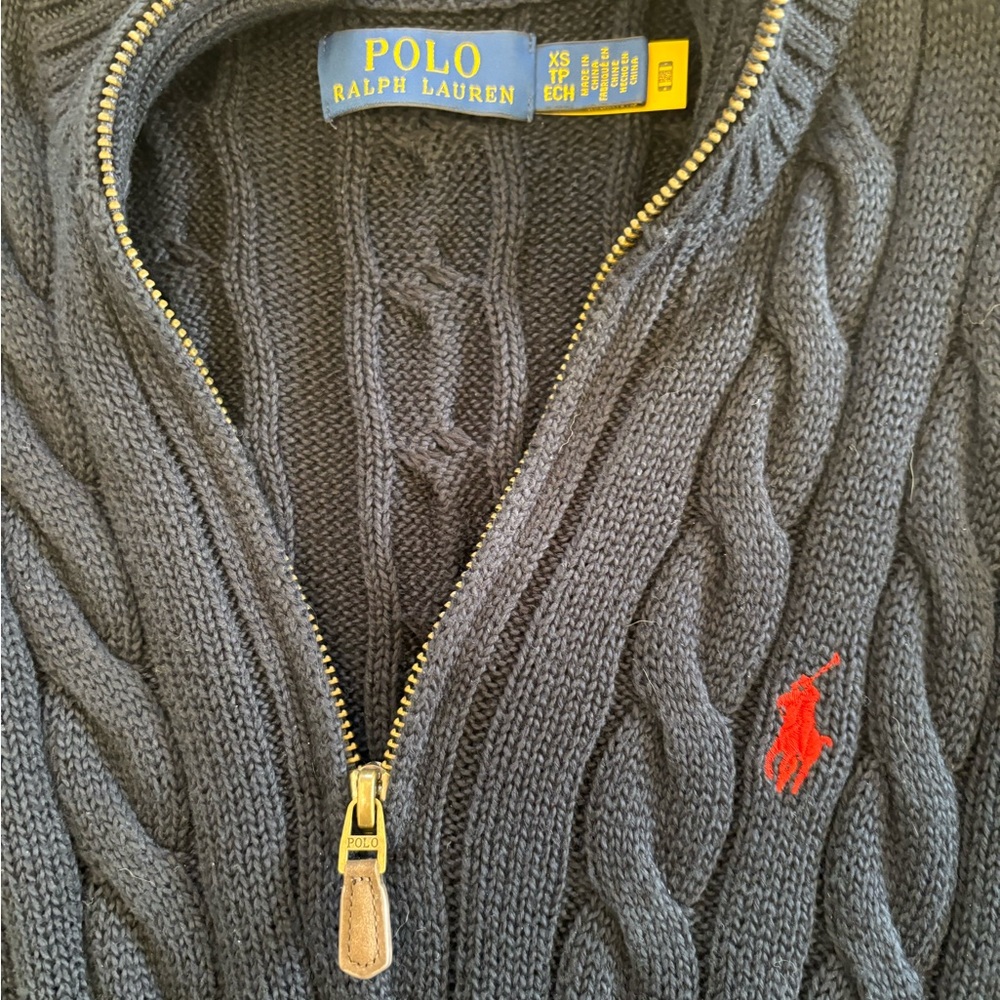 Polo by Ralph Lauren Navy Blue Cable Knit Sweater